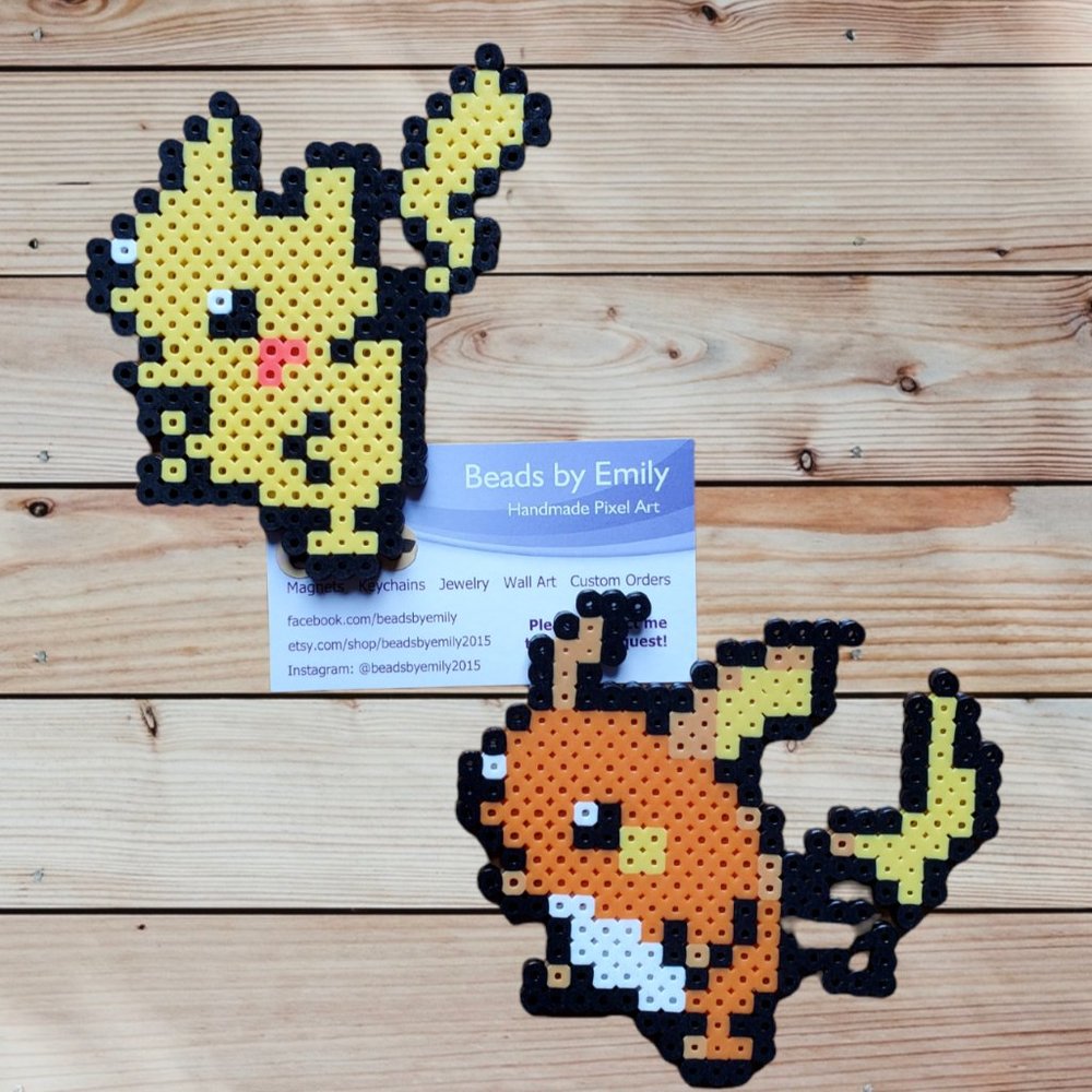 Pikachu & Raichu Magnets - Handmade Home Decor - Kids Room - Game Room - Fridge